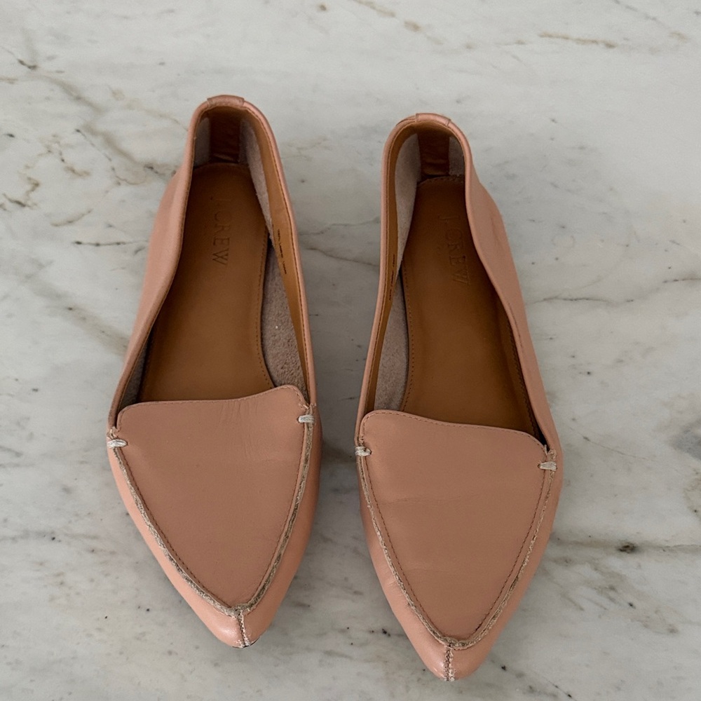 Leather Pointed Toe J. Crew Flats